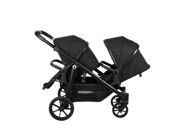 Topmark Duo Kinderwagen ,Tweeling Kinderwagen (Showmodel) Kleur Donker Grijs