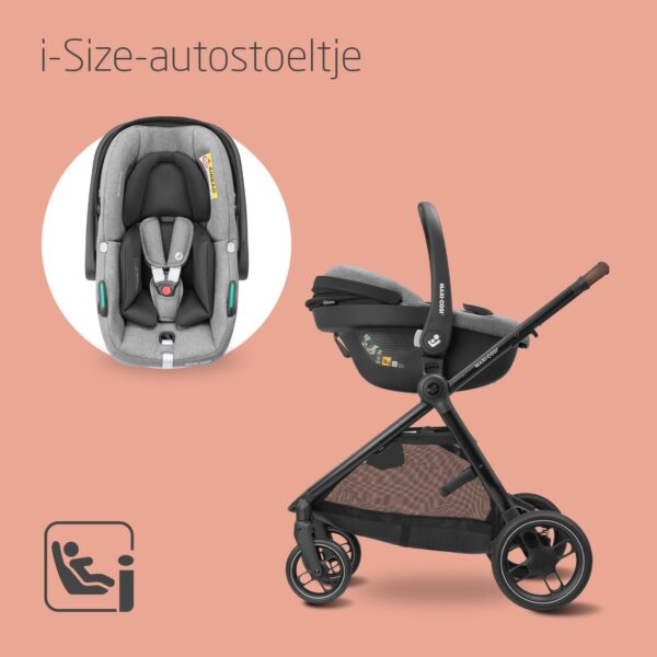 Maxi-Cosi Zelia S Trio Kinderwagen 3 in 1 Set, 0 - 4 Jaar, Tot 22 kg, Inclusief CabrioFix S i-Size Autostoeltje, Accessoires, Luiertas, Grijs.  ...Show model!!!!! - Afbeelding 2